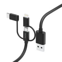 HAMA USB-Ladekabel 3in1 Multi-Ladekabel, 1,5 m, schwarz