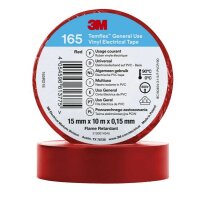 3M Temflex Isolierband 165 Rot 15mmx10m