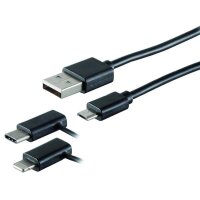 PROTEC USB Lade-Sync Kabel PUSB L2 3in1, 2m