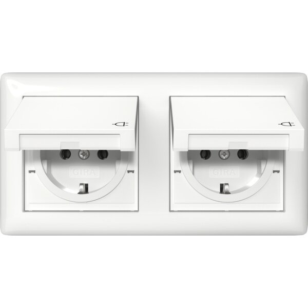 GIRA Steckdose SCHUKO 415803 KD+Set IP44+Rahmen 2f St 55 rws