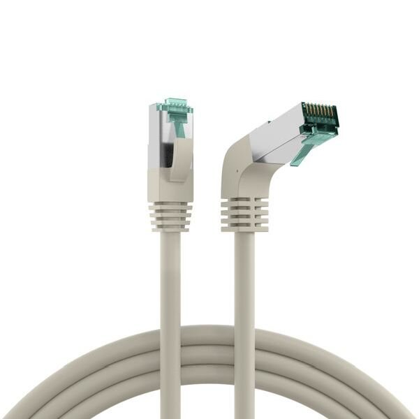 DNTE Patchkabel Cat6A eco 1x90° grau 4P27 LSZH S/FTP 2xRJ45 0,25m