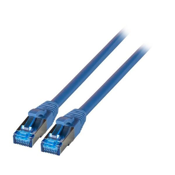 DNTE Patchkabel RJ45 S/FTP Cat.6A Cat.7 Rohkabel TPE superflex 10m blau