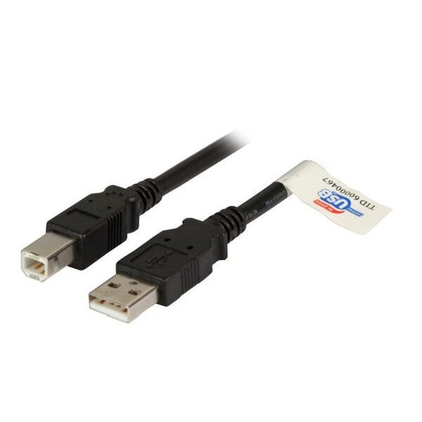 DNTE USB2.0 Anschlusskabel A-B St.-St. 1,8m schwarz Premium