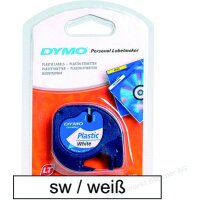 DYMO LetraTAG Schriftband 91221 12mm weiss Plastik