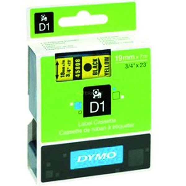 DYMO D1-Schriftband 45808 19mmx7m schwarz auf gelb
