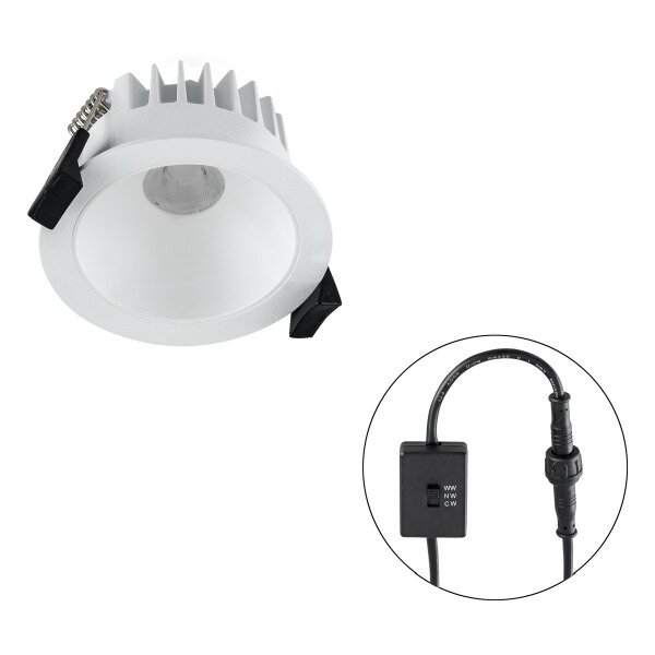 EVN LED-Deckeneinbaustrahler LB24 6W 3-57K 447/531lm IP54 dim rund weiß