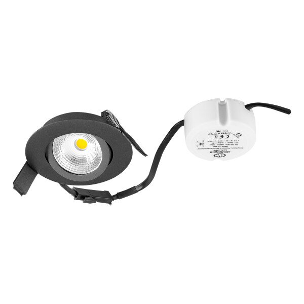 EVN LED-Einbaustrahler LB24 6W 3000K 683lm dim rund swb anthr IP44