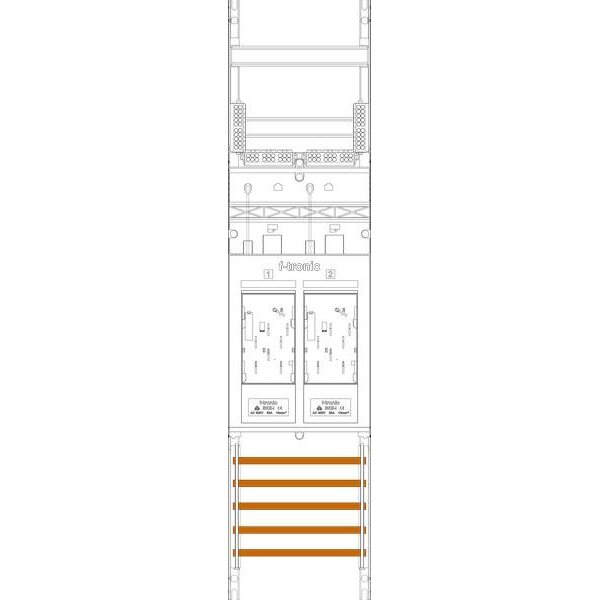 F-Tronic Zählerfeld E16DS 1-feldrig H=1050mm 2-eHZ mit DS