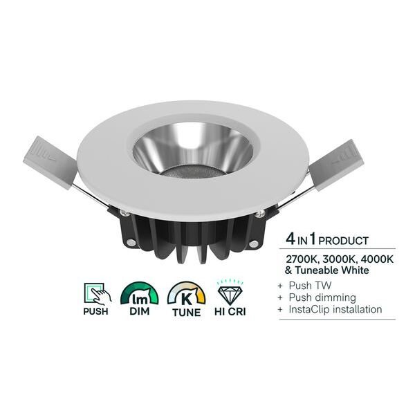 ledxon LED-Deckeneinbaustrahler LB24 Edos Flex 8W 560lm CRI90 27-4K ws/sil