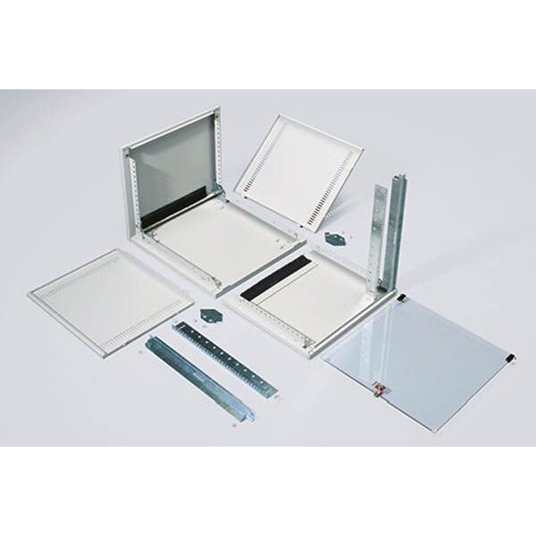 SCHÄFER 19" Wandgehäuse 1teilig Flat-Pack NT Box 12HE T500 Sichttür