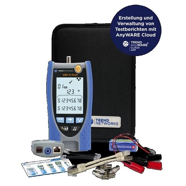 TREND Networks Verifizierer Bluetooth Verdrahtung VDV II Plus BT mit Reportingfunktion