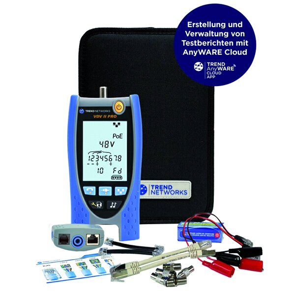 TREND Networks Verifizierer Bluetooth Verdrahtung VDV II Pro BT mit Reportingfunktion