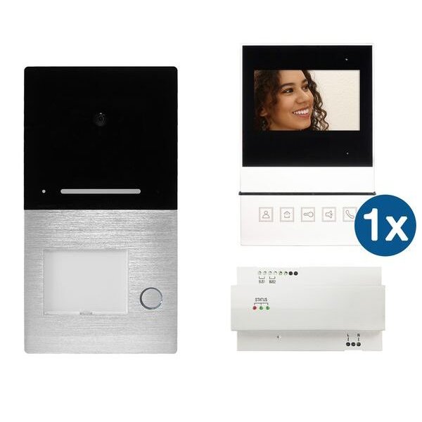 HHG Video-Sprechanlagen-Set Set mit AS AP 1-Fam. mit Monitor Basic