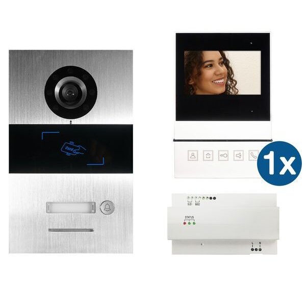 HHG Video-Sprechanlagen-Set Set mit AS UP 1-Fam. mit Monitor Basic