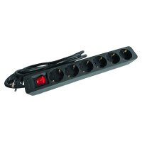 PROTEC Tischsteckdose PTSDS 6s 6fach mit Schalter schwarz