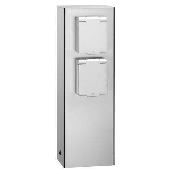 LCD Steckdosensäule LB24 2fach aus Polycarbonat Edelstahl