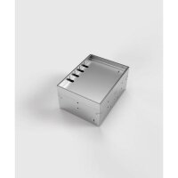 BS Bodensteckdose mit Deckel Alu Natur 3x Schuko 2f. RJ4