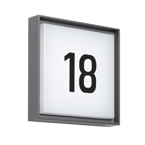 Dotlux LED-Hausnummernleuchte WALLsquare 24cm 2,5W 3000K