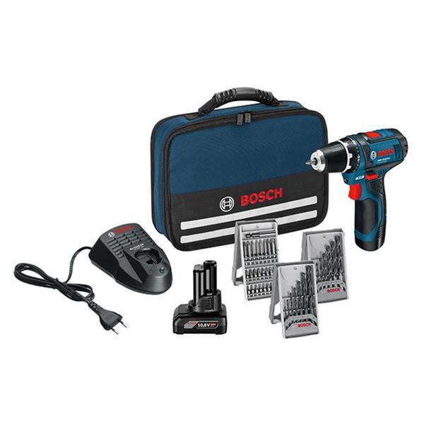 Bosch Akku-Bohrschrauber GSR 12V-15 1x2,0 Ah, 1x4,0 Ah ZB Tasche