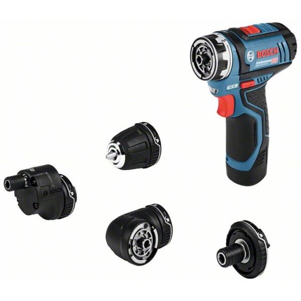 Bosch Akku-Bohrschrauber GSR 12V-15 FC FlexiClick im Set