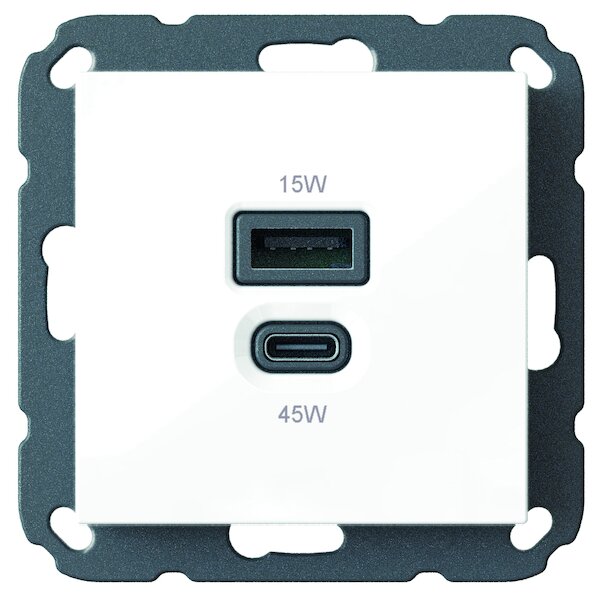 PROTEC Steckdose PUSBL15/45 USB-C/A 15/45W
