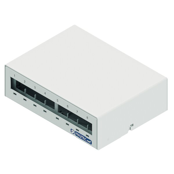1PROTEC Patchpanel leer Aufputz PNKB8W für 8xRJ45-Modul PNKM weiß