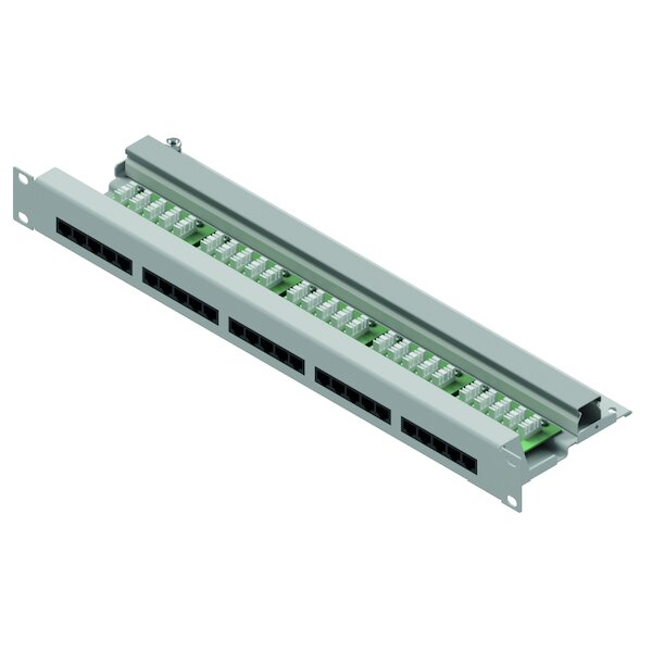 1PROTEC Telefonpatchpanel LSA+ 19" 1HE PNPP325 25xRJ45 Cat3 ISDN  lichtgrau