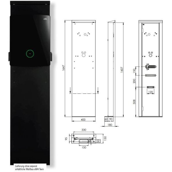 ABL Stele POLEM4 Twin f.Wallboxen eMH3 und eM4