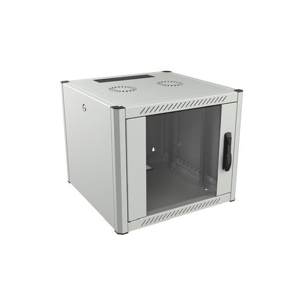 EcoDNT Wandschrank 19-Zoll WGH6016 BTH: 600x600x823mm 16HE RAL7035