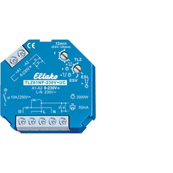 Eltako Treppenlicht-Zeitschalter TLZ61NP-230V+UC f. Einbaumontage