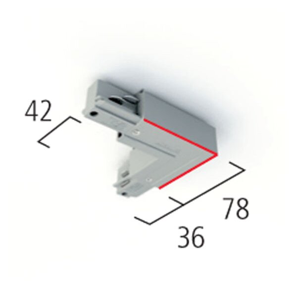 Eutrac L-Verbinder LB24 Schutzleiter außen silber