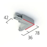 Eutrac L-Verbinder LB24 Schutzleiter außen silber
