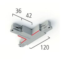 Eutrac T-Verbinder LB24 Schutzleiter innen rechts silber