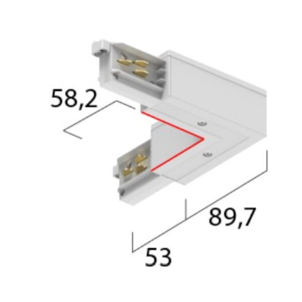 Eutrac L-Verbinder LB24 3~ Onetrack innen weiß