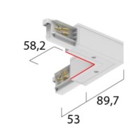 Eutrac L-Verbinder LB24 3~ Onetrack innen weiß