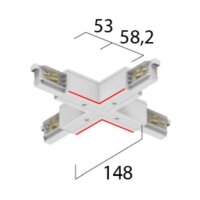 Eutrac X-Verbinder LB24 3~ Onetrack weiß