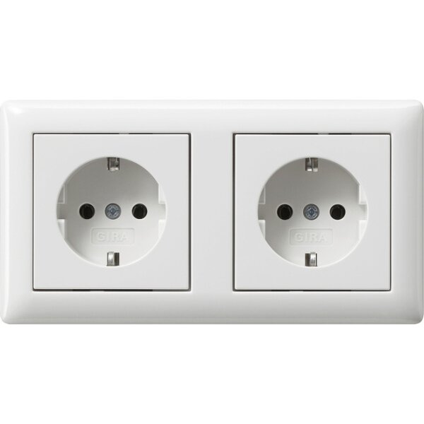 Gira Steckdose SCHUKO 479303 2f verdr.+ Rahmen Standard 55 rws