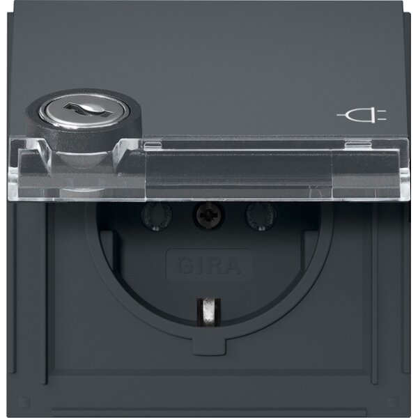 Gira Steckdose SCHUKO 446767 KD Schloss sort+BSF TX44 anthra