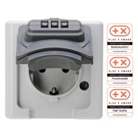 Kopp SCHUKO-Steckdose AP Zahlenschl. 16A 250V grau