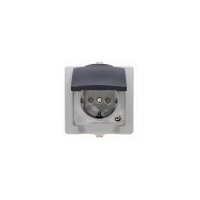 Kopp SCHUKO-Steckdose NAUTIC Klappd. BS grau