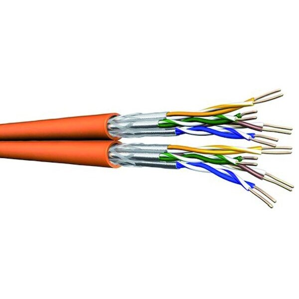Elmat Schlagheck Datenkabel Cat7 1000MHz Dca 2x4P23 S/FTP LSHF orange RG100m