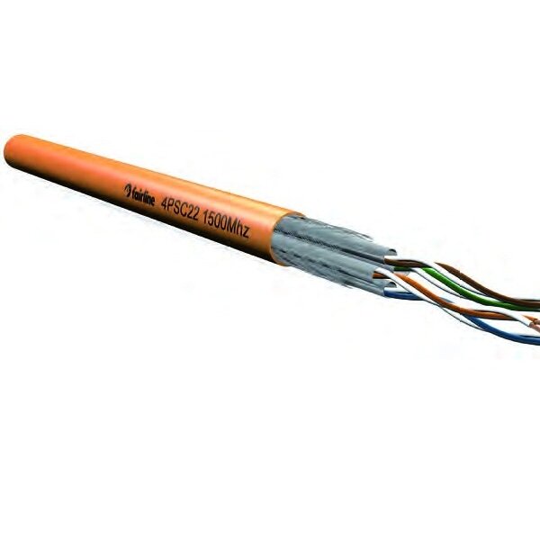Elmat Schlagheck Datenkabel Cat7A 1500MHz B2ca 4P22 S/FTP LSHF-FR orange RG100m