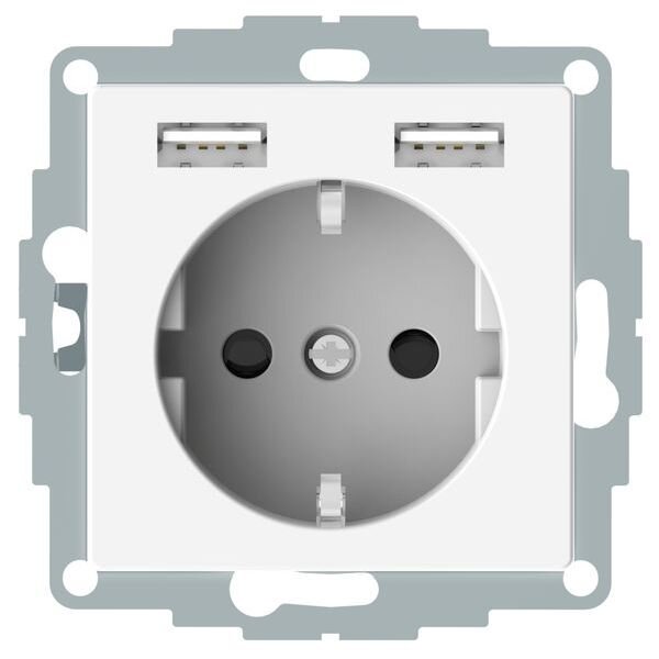 ELSO Schuko-Steckdoseneinsatz ELG365344  USB Ladegerät 2,4A reinweiß