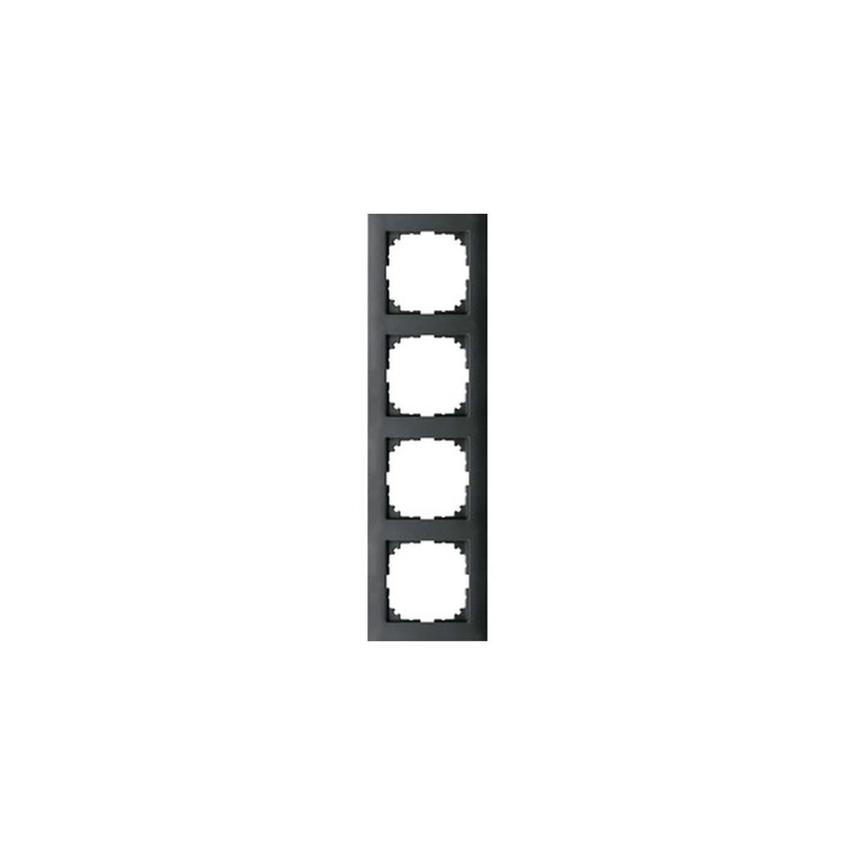 Merten - Telaio M-Pure, realizzato in materiale riciclato Ocean Plastic, 4 scomparti, nero opaco, IP20, IK03, MEG4040-3603