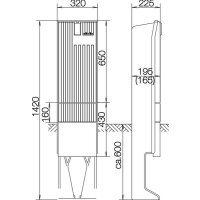 ABN Leersäule SL142P mit Montageplatte für Haus