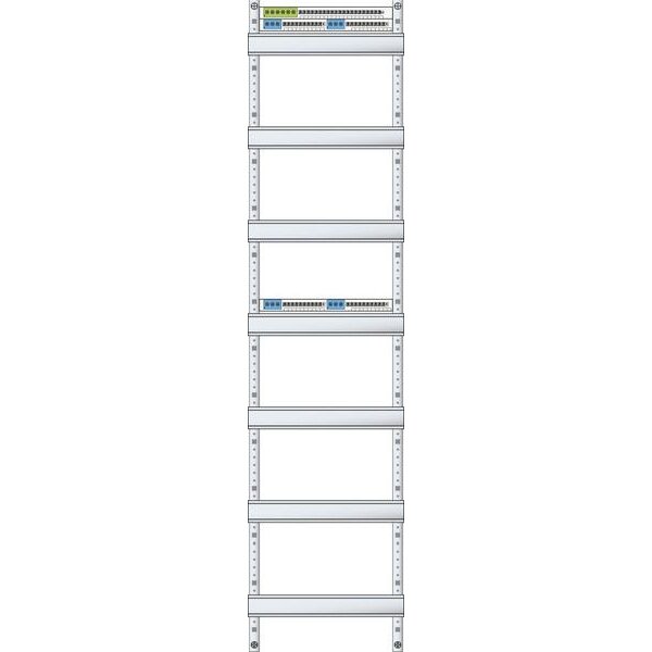 ABN Verteilerfeld 1V7 84TE 250x1050mm 7xGeräteschiene